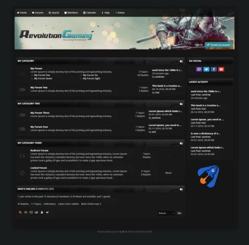 MyBB Oyun Teması Ücretsiz 2024 (Revolution Gaming)