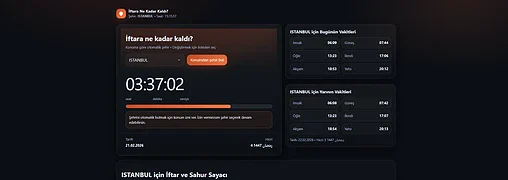 Ramazan İftar Sayacı Scripti 81 Şehir – Ücretsiz 2026 Güncel