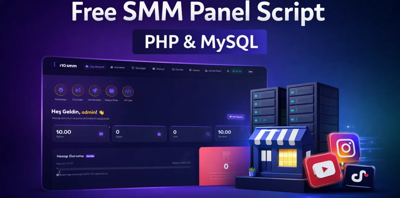 SMM Panel Scripti – Ücretsiz Sosyal Medya Bayilik Paneli