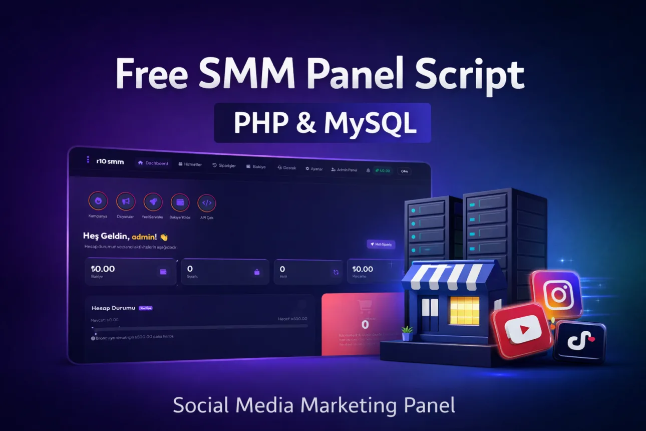 SMM Panel Scripti – Ücretsiz Sosyal Medya Bayilik Paneli
