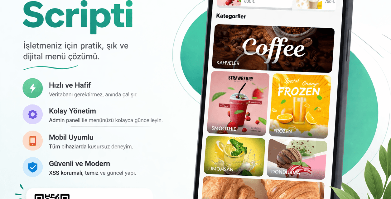 Ücretsiz PHP QR Menü Scripti: Modern ve Kurulumu Kolay 2026