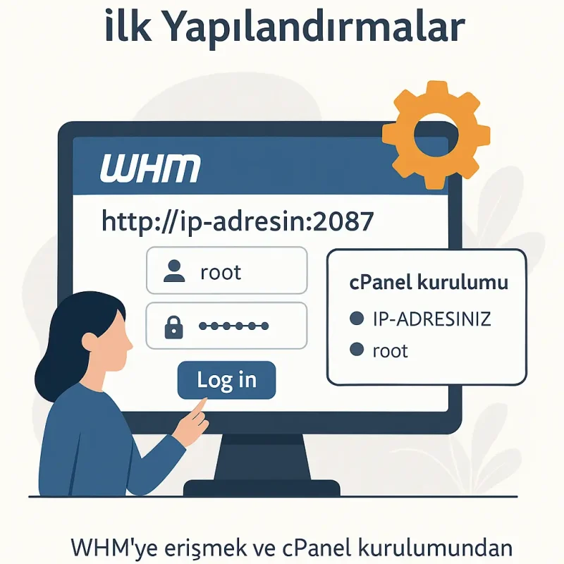 cPanel kurulumu sonrası WHM'ye erişim ve ilk yapılandırmaların yapılması